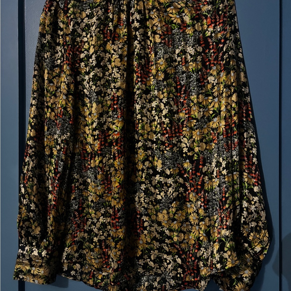 H&M Floral Blouse - Black and Yellow